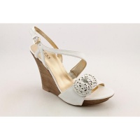 Guess Latonia4 Open Toe Wedge Sandals Shoes White Womens Guess Latonia4 Open Toe Wedge Sandals Shoes White Womens