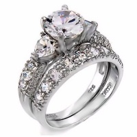 4.12ct Russian Ice CZ Diamond 2 piece 925 Sterling Silver Bridal Engagement & Wedding Ring Set with Heart Cut Side Stones, size 8.0, Oliana 4.12ct Russian Ice CZ Diamond 2 piece 925 Sterling Silver Bridal Engagement & Wedding Ring Set with Heart Cut Side Stones, size 8.0, Oliana