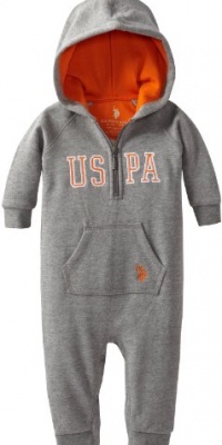 U.S. Polo Assn. Baby-Boys Newborn Fleece Hooded Coverall U.S. Polo Assn. Baby-Boys Newborn Fleece Hooded Coverall