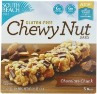 South Beach Diet Gluten Free Chewy Nut Bar, Chocolate Chunk, 5 Count South Beach Diet Gluten Free Chewy Nut Bar, Chocolate Chunk, 5 Count