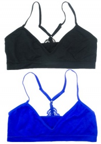 Jrs 2 Pack: Racerback Low Cut Front Seamless Bra with Lace Accent Nylon Elastane Jrs 2 Pack: Racerback Low Cut Front Seamless Bra with Lace Accent Nylon Elastane