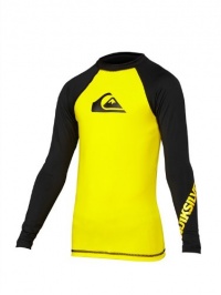 Quiksilver Toddler/Youth All Time L/S Rashguard, Yellow-4 Little Kids