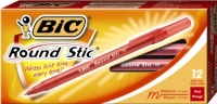 BIC Round Stic Ball Pen Red 12 Pens (GSM11)