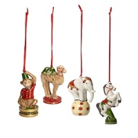 Decorate your holiday tree with these whimsical, retro circus animal ornaments. Decorate your holiday tree with these whimsical, retro circus animal ornaments.