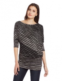 BCBGMAXAZRIA Women's Jonesy Boat Neck Loose Draped Top