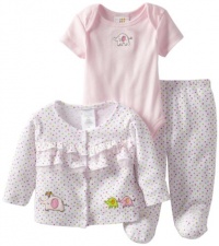 ABSORBA Baby-Girls Newborn Elephant 3 Piece Jacket Set, White, 3-6 Months ABSORBA Baby-Girls Newborn Elephant 3 Piece Jacket Set, White, 3-6 Months