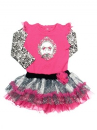 Baby Girl Black White and Pink Long Sleeve Bodysuit and Tutu Outfit by Baby Starters - Hot Pink - 6 Mths / 12-16 Lbs Baby Girl Black White and Pink Long Sleeve Bodysuit and Tutu Outfit by Baby Starters - Hot Pink - 6 Mths / 12-16 Lbs