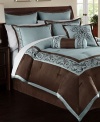 Hallmart Collectibles Rosenthal 24 Piece King Comforter Set Blue Brown