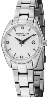 Stuhrling Original Women's 414L.01 Classic Ascot Prime Stainless Steel Bracelet Watch with White Dial and Swarovski Crystals Stuhrling Original Women's 414L.01 Classic Ascot Prime Stainless Steel Bracelet Watch with White Dial and Swarovski Crystals