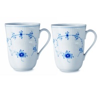 Royal Copenhagen Blue Fluted Plain Mug 2-Pack Royal Copenhagen Blue Fluted Plain Mug 2-Pack