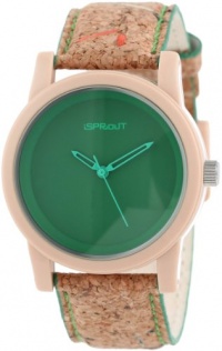 Sprout Unisex ST/5516DGCK Dark Green Dial Cork Strap Eco-Friendly Watch