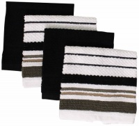 Foreston Trends 12 by 12-Inch Venice Dishcloth, Black, Set of 4 Foreston Trends 12 by 12-Inch Venice Dishcloth, Black, Set of 4