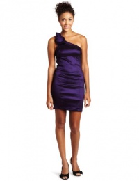 Wishes Wishes Wishes Juniors Rosette One Shoulder Dress, Eggplant, 11 Wishes Wishes Wishes Juniors Rosette One Shoulder Dress, Eggplant, 11