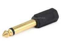 Monoprice Gold Plated 6.35mm (1/4-inch) Mono Plug to 3.5mm Stereo Jack Adaptor Monoprice Gold Plated 6.35mm (1/4-inch) Mono Plug to 3.5mm Stereo Jack Adaptor