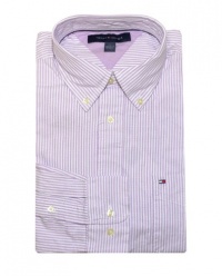 Tommy Hilfiger Men Classic Fit Striped Long Sleeve Oxford Logo Shirt Tommy Hilfiger Men Classic Fit Striped Long Sleeve Oxford Logo Shirt