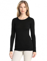 Michael Stars Women's Slub Long Sleeve Crew Neck Tee, Black, One Size Michael Stars Women's Slub Long Sleeve Crew Neck Tee, Black, One Size
