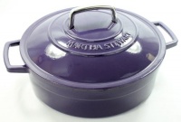 Purple (Eggplant) Enameled Cast Iron 5 Qt. Brasier Dutch Oven Casserole Purple (Eggplant) Enameled Cast Iron 5 Qt. Brasier Dutch Oven Casserole