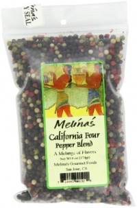 Melina's Peppercorns, California 4 Pepper Blend, 6 Ounce Melina's Peppercorns, California 4 Pepper Blend, 6 Ounce