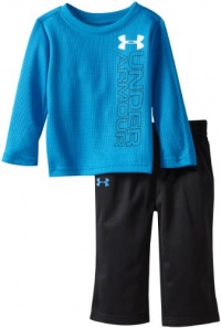 Under Armour Baby-Boys Infant Branded Vertical Waffle Set, Blue/Black, 12 Months