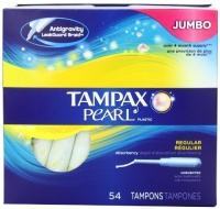 Tampax Pearl Plastic Unscented Tampons, Regular Absorbency, 54 Count Tampax Pearl Plastic Unscented Tampons, Regular Absorbency, 54 Count