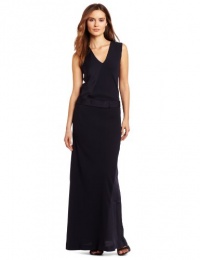 HALSTON HERITAGE Women's Sleeveless V-Neck Column Dress, Navy, 8 HALSTON HERITAGE Women's Sleeveless V-Neck Column Dress, Navy, 8