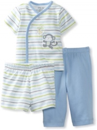 Little Me Baby-boys Newborn Monkey Jump 3 Piece Diaper And Pant Set, Blue, 6 Months Little Me Baby-boys Newborn Monkey Jump 3 Piece Diaper And Pant Set, Blue, 6 Months